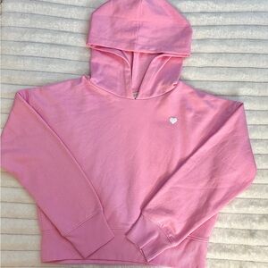 a new day Pink Heart Crop Hoodie Size M